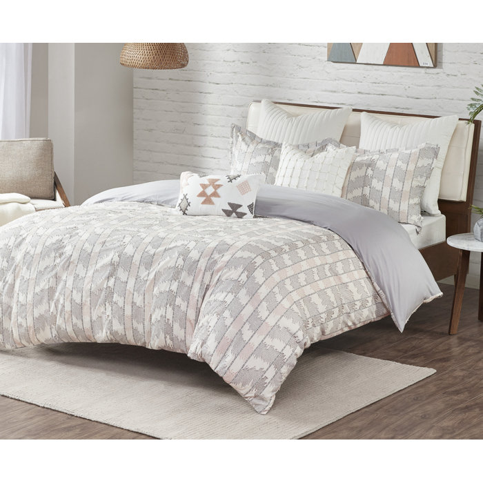 Union Rustic Sinegal Gray/Blush Standard Cotton Reversible Modern